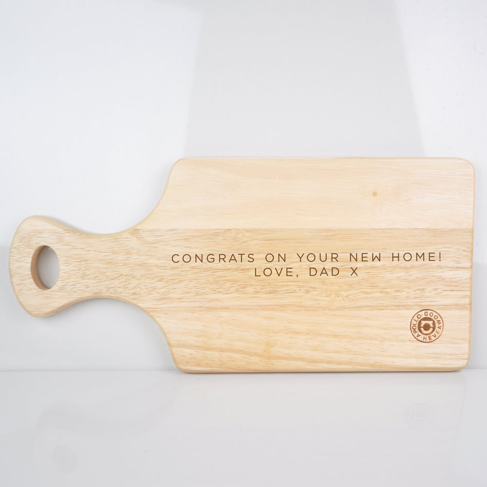 Personalised Wooden Paddle Board, Chopping /  Cheeseboard - 5 Star Kitchen, Town & County
