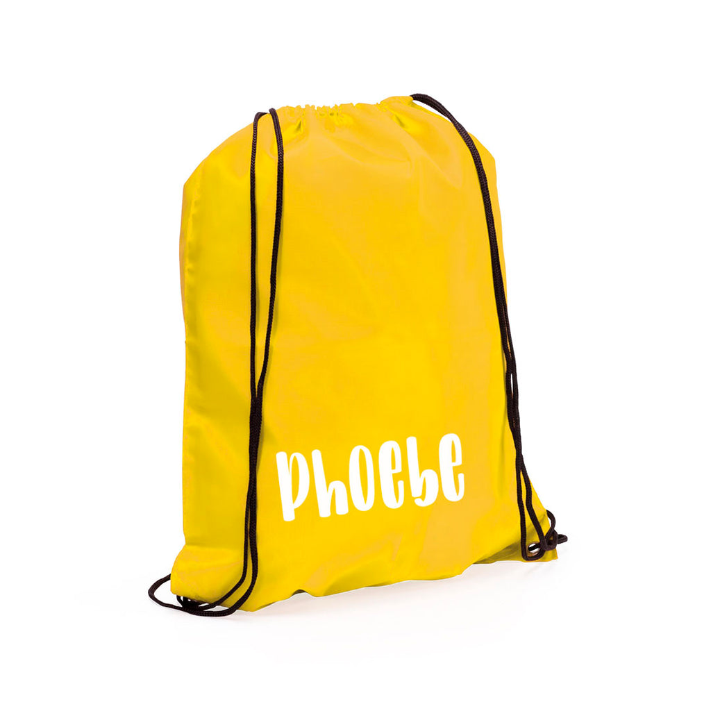 Personalised Kids Nylon Drawstring PE Bag with Any Name