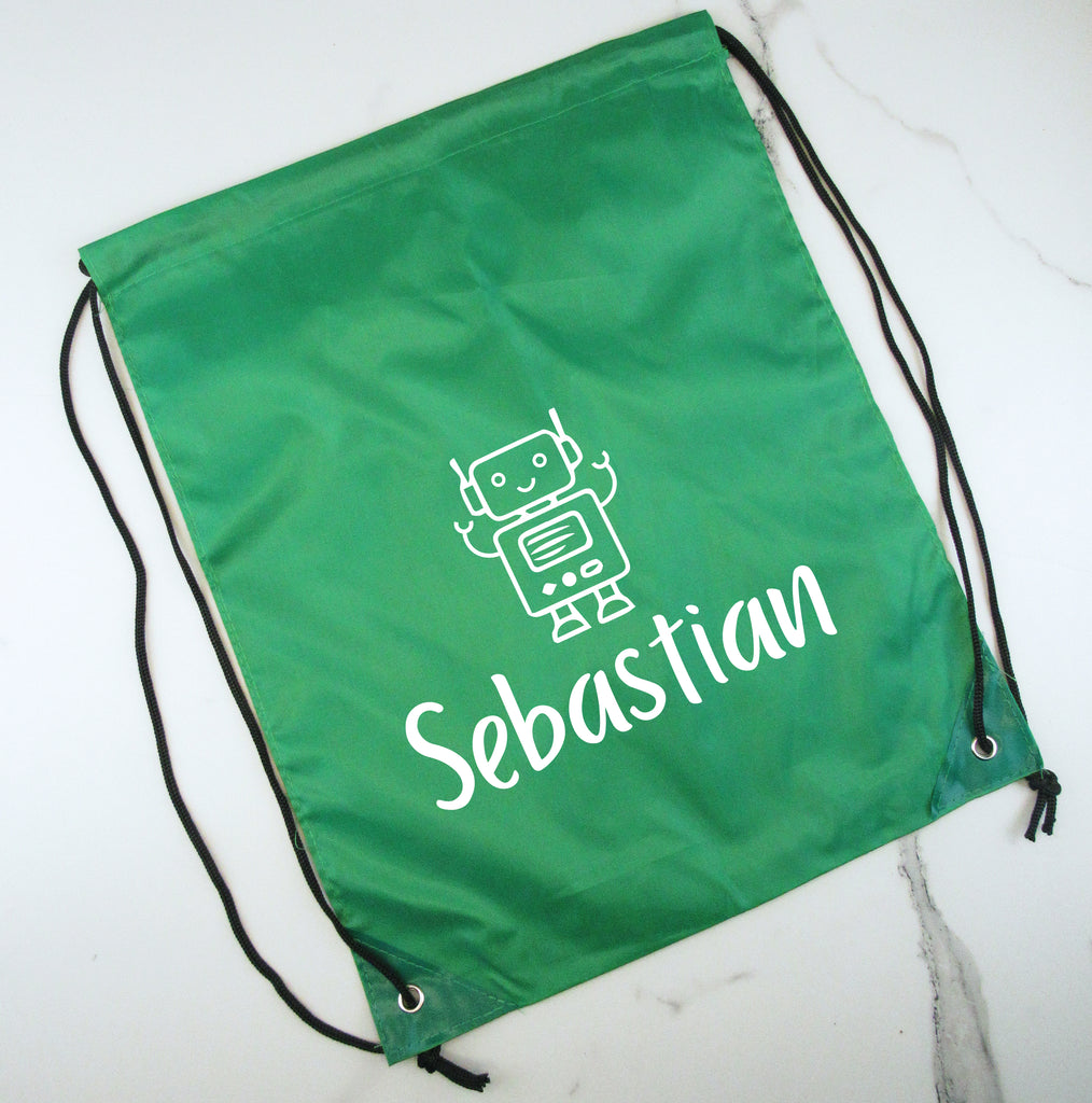 Personalised Kids Nylon Drawstring PE Bag - Various Designs