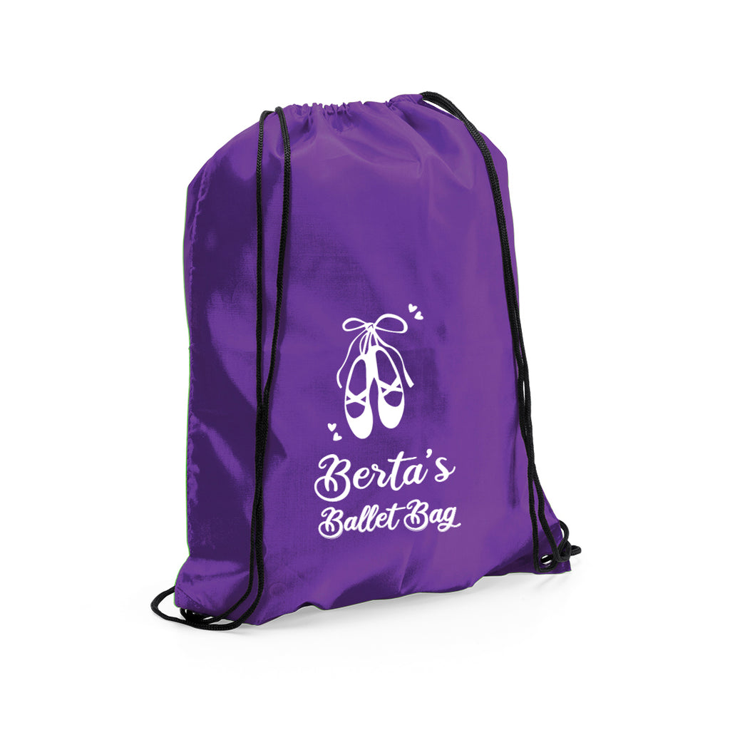 Personalised Nylon Ballet Drawstring Bag - 6 Designs too Choose From