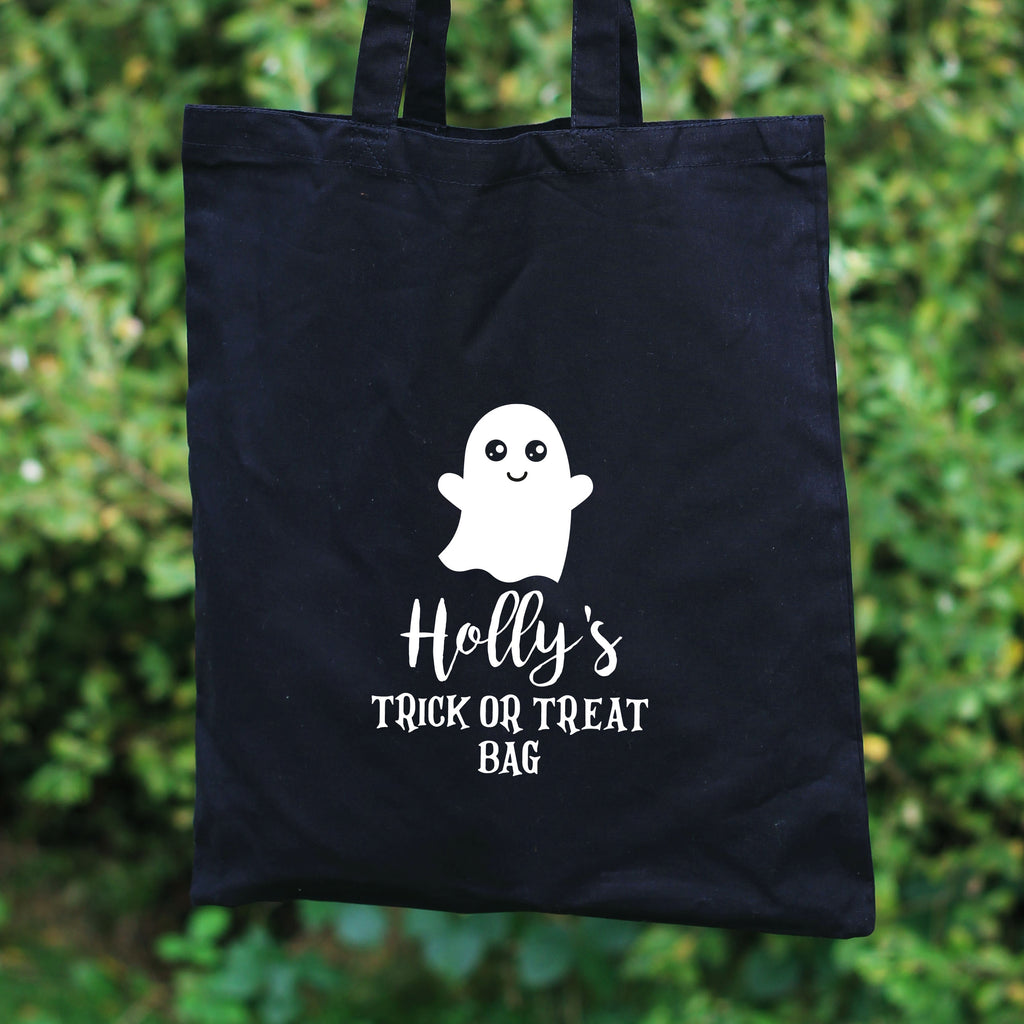 Personalised Kids Cotton Halloween Trick or Treat Bags - Various Designs