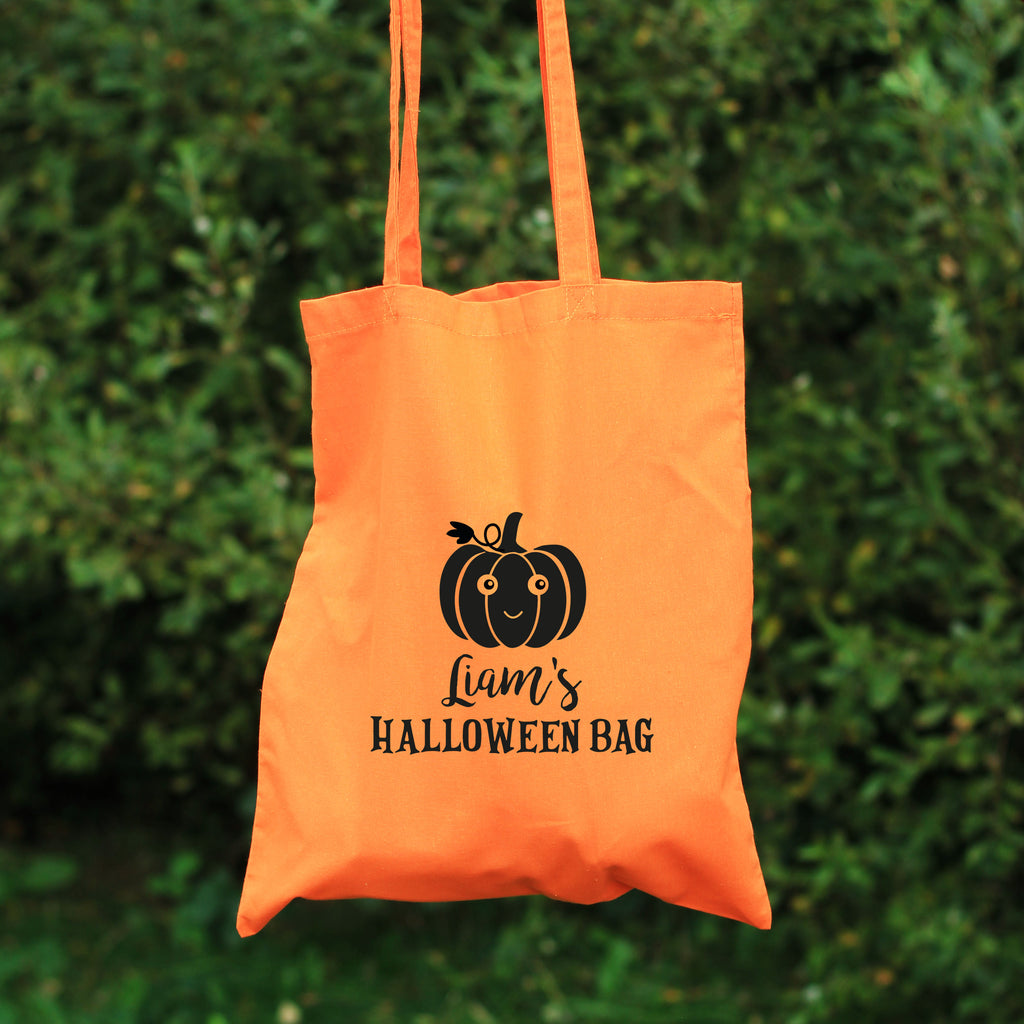 Personalised Kids Cotton Halloween Trick or Treat Bags - Various Designs