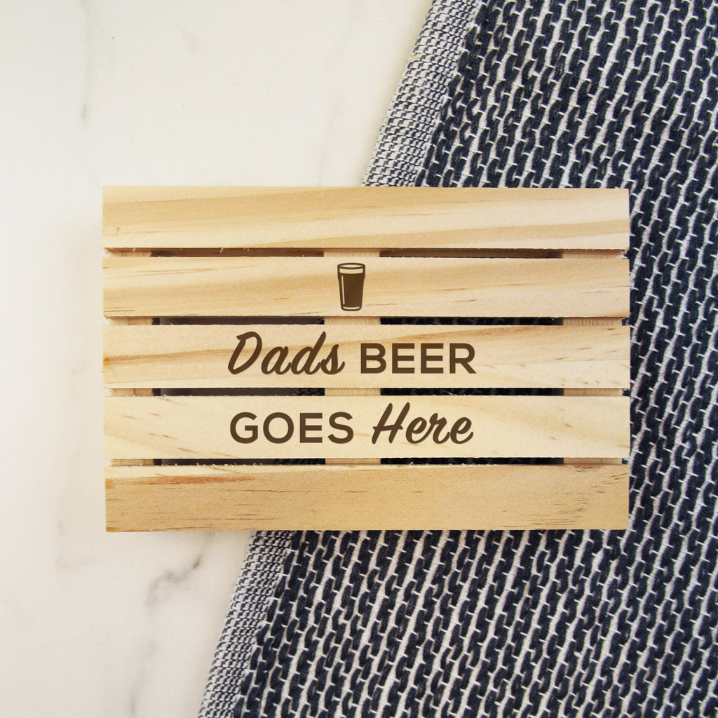 Personalised Pallet Coaster - Dad's Beer Goes Here