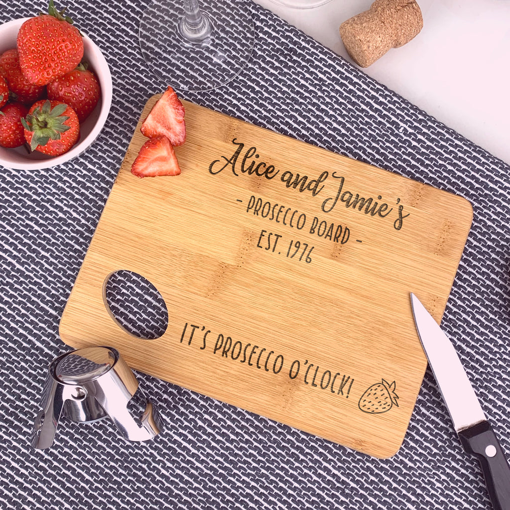 Personalised Couples Prosecco Cutting Chopping Board