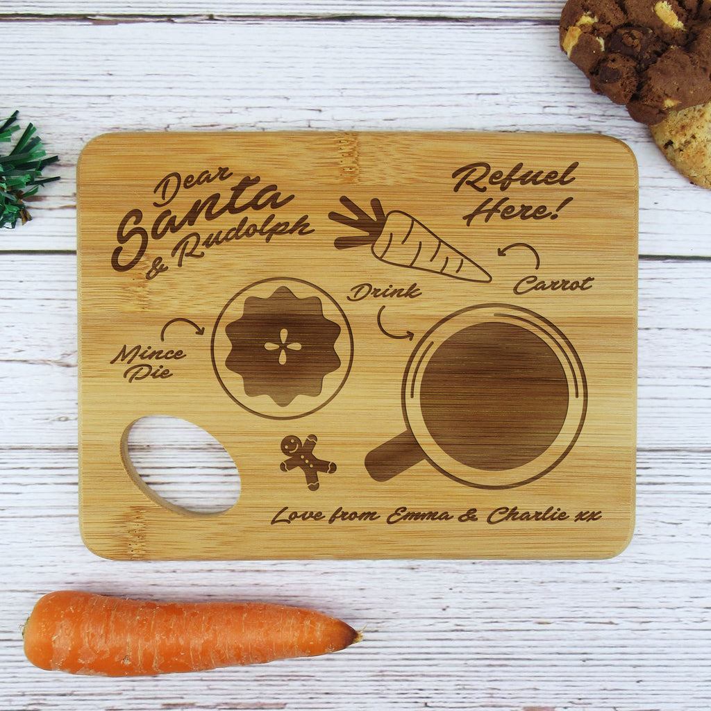 Personalised "Santa & Rudolph Refuel Here" Small Christmas Eve Board