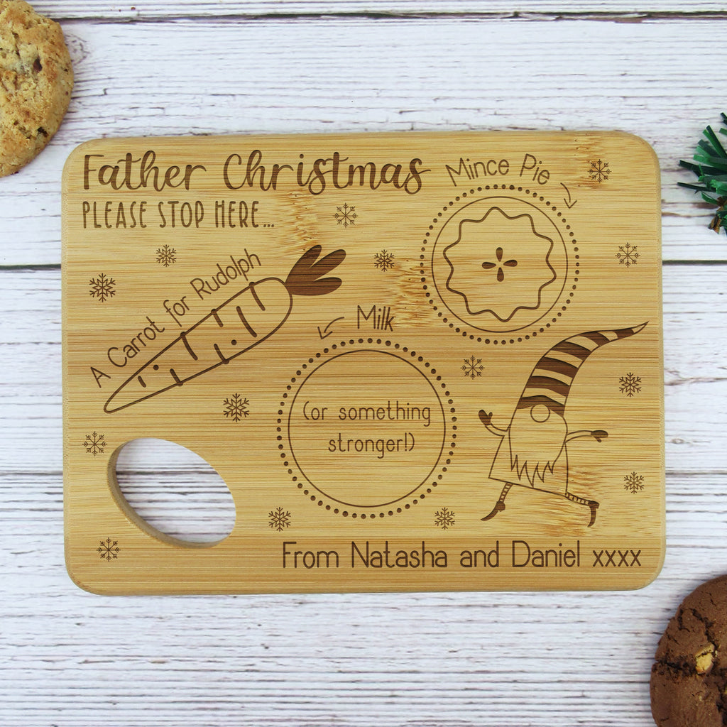 Personalised "Father Christmas Please Stop Here" Small Christmas Eve Board