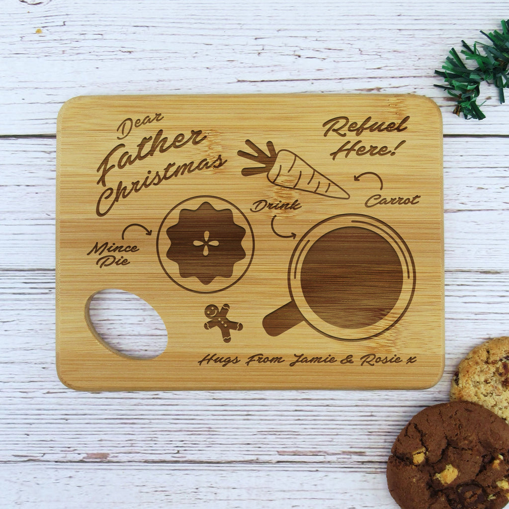 Personalised "Father Christmas Refuel Here" Small Christmas Eve Board