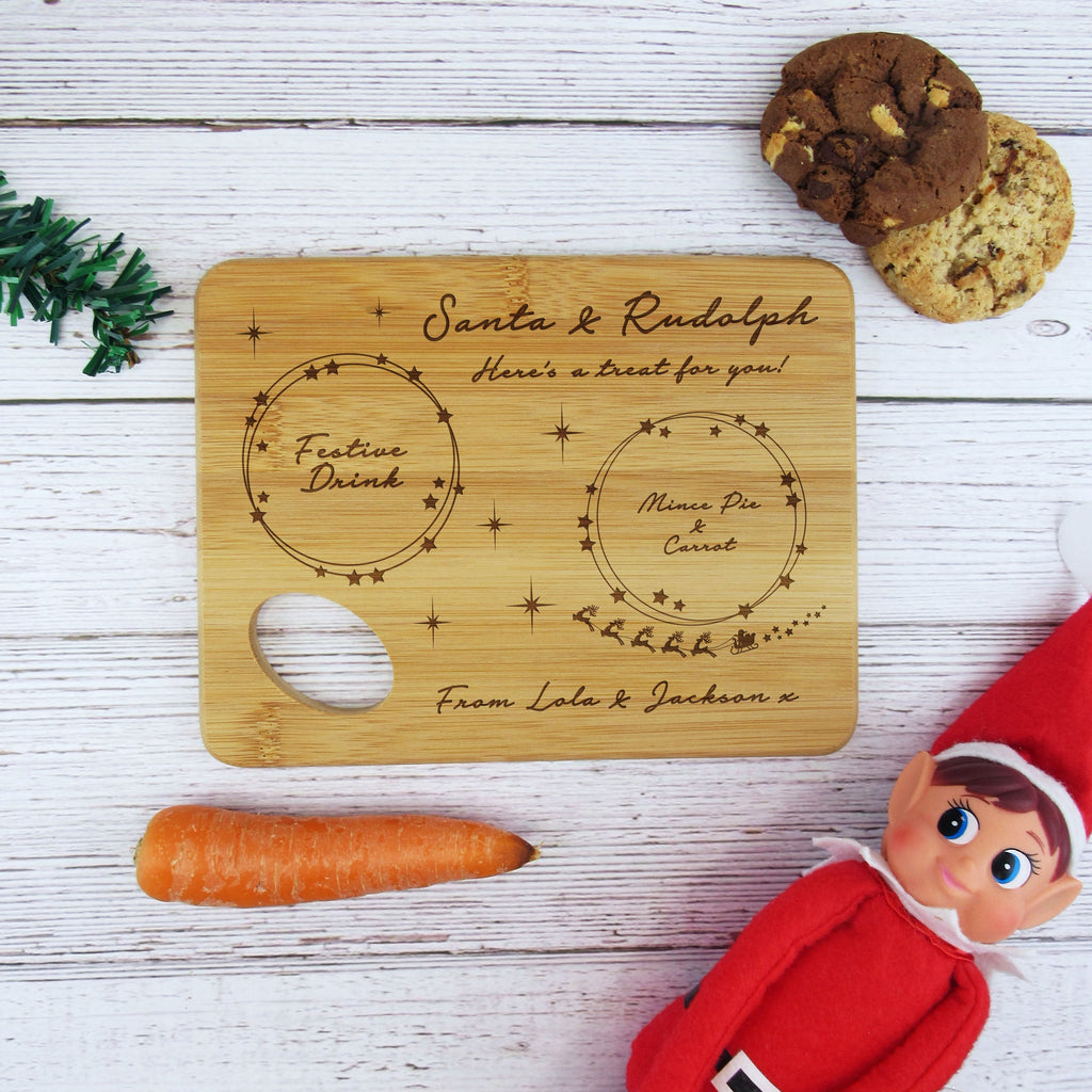 Personalised "Santa & Rudolph" Small Christmas Eve Treat Board