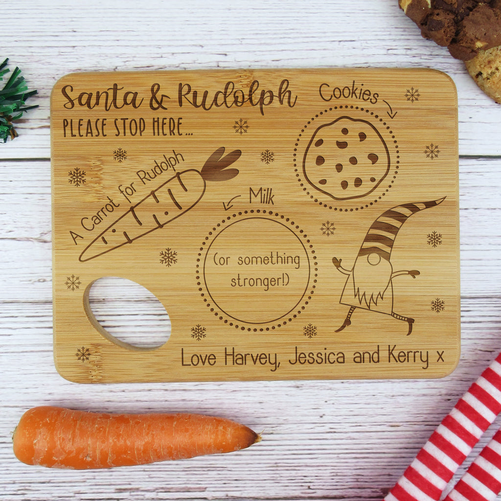 Personalised "Santa & Rudolph Please Stop Here" Small Christmas Eve Board