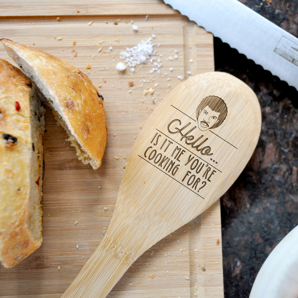 Engraved 'Hello, Is It Me You're Cooking For?' Wooden Spoon