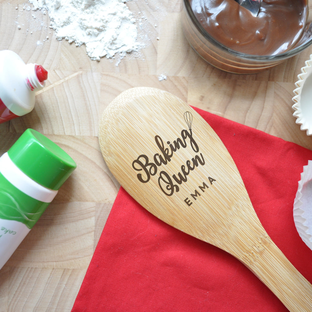 Personalised Baking Queen Wooden Spoon, Baking Award, Mixing Spoon, Custom Baking Gift, Birthday Cooking Kitchen Gifts