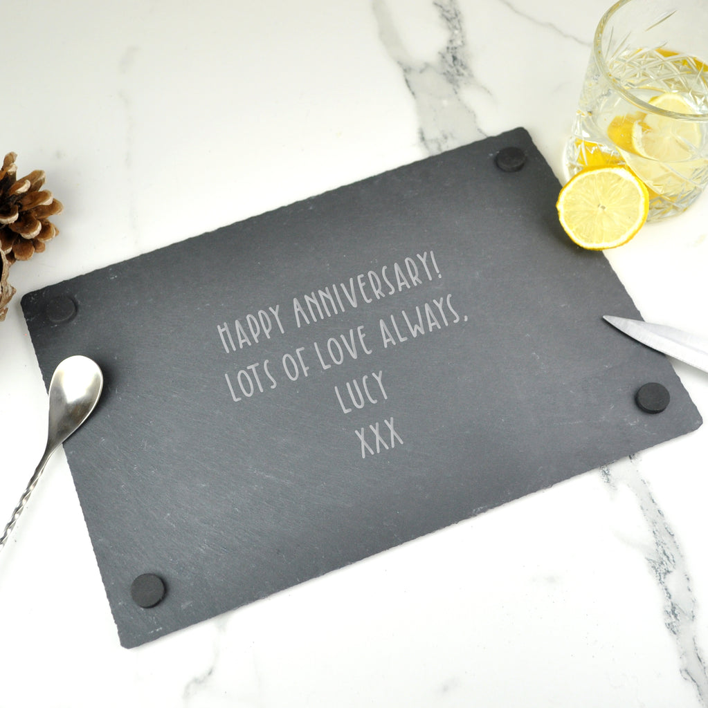 Engraved 'Hello, Is It Me You're Cooking For?' Slate Chopping Board