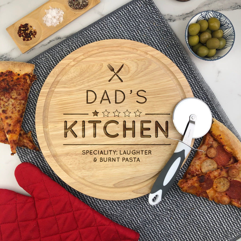 Personalised 'Dad's 1 Star Kitchen' Wooden 30cm Chopping Board