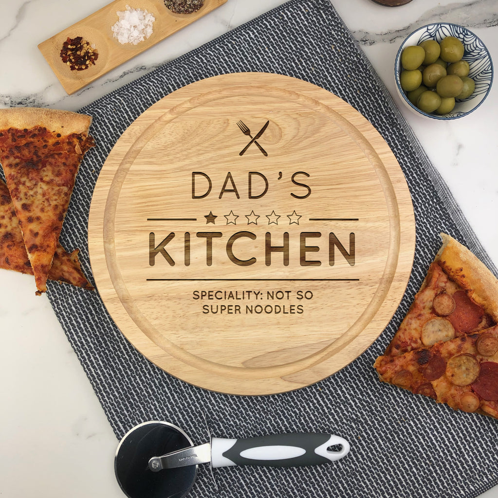 Personalised 'Dad's 1 Star Kitchen' Wooden 30cm Chopping Board