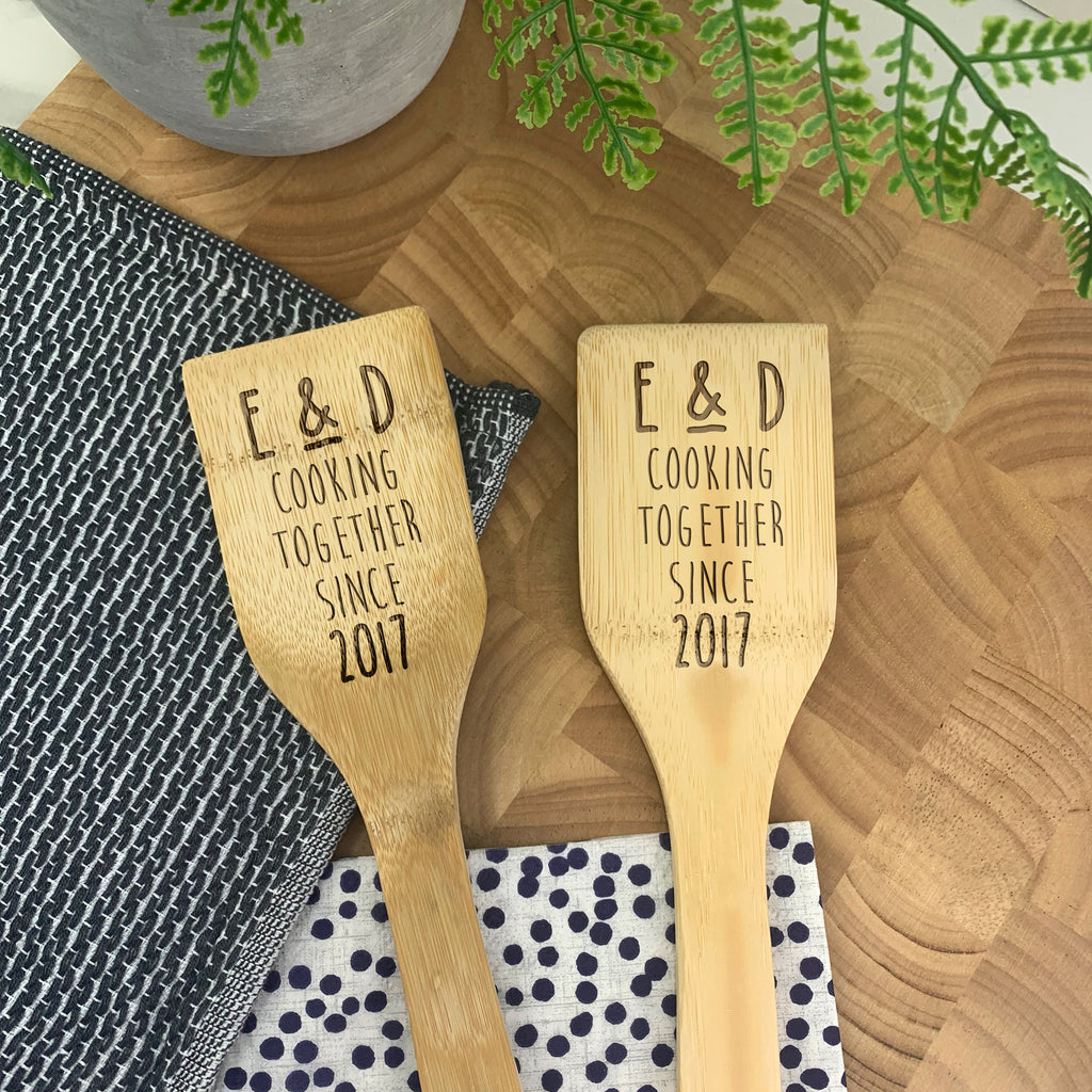 Personalised 'Cooking Together Since' Wooden Spatula