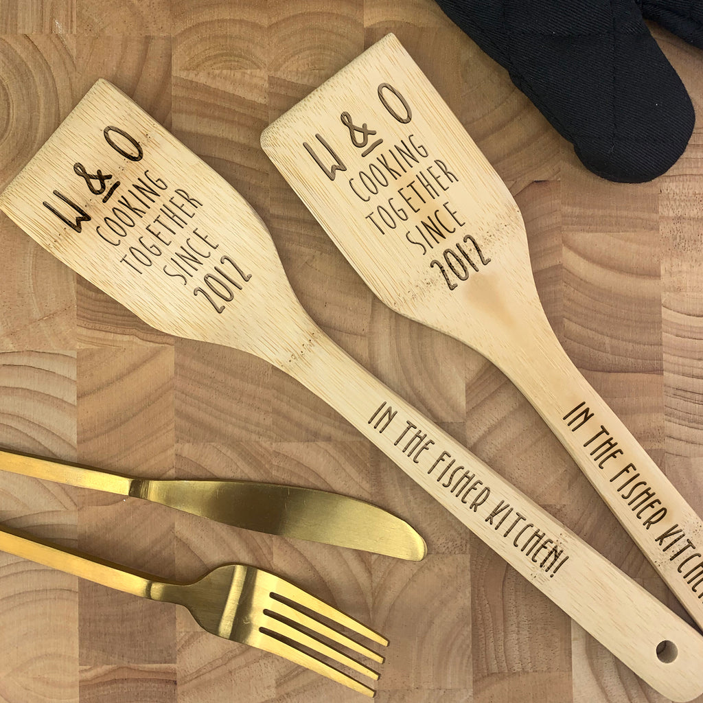 Personalised 'Cooking Together Since' Wooden Spatula