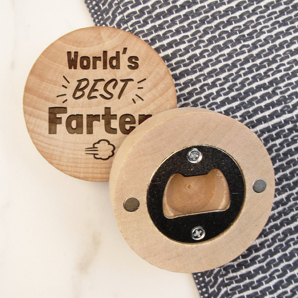 World's Best Farter Wooden Magnetic Bottle Opener