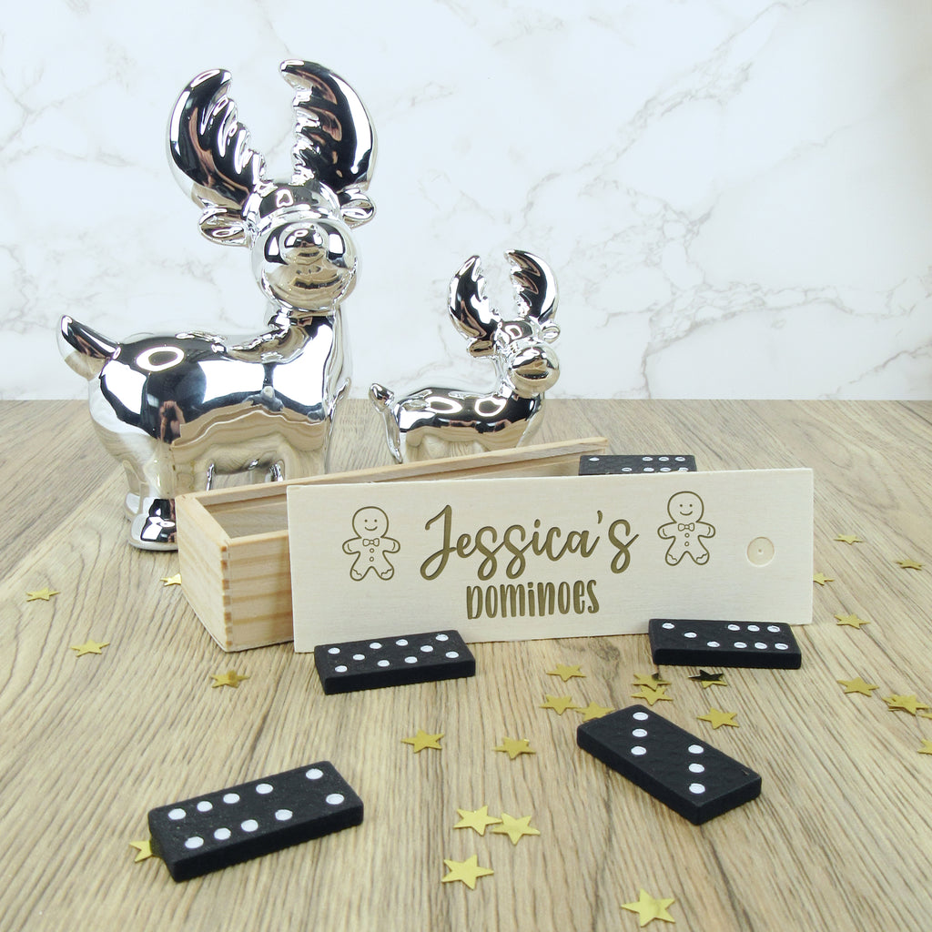 Personalised Wooden Dominoes Game with Eco Friendly Box
