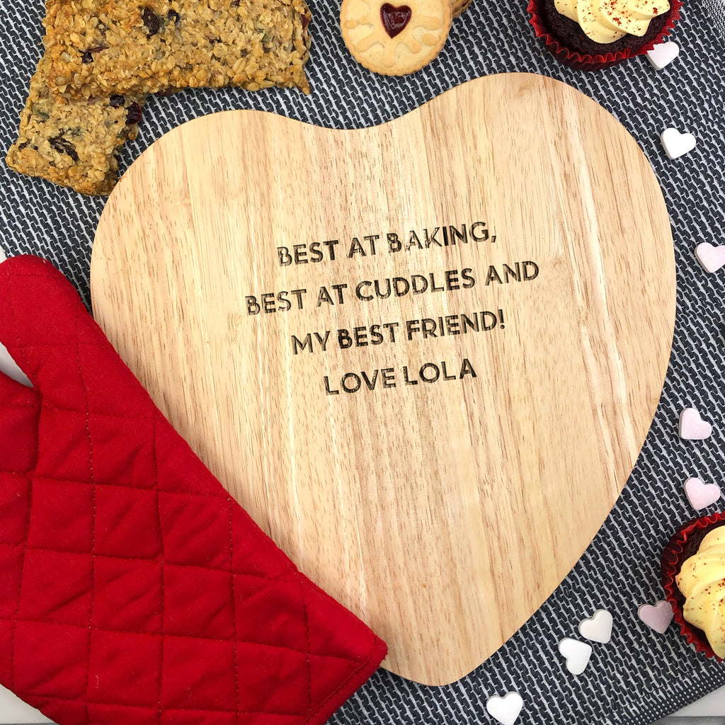 Personalised 'Baking Nana' Baking Set - Wooden Heart Cake Board & Spatula