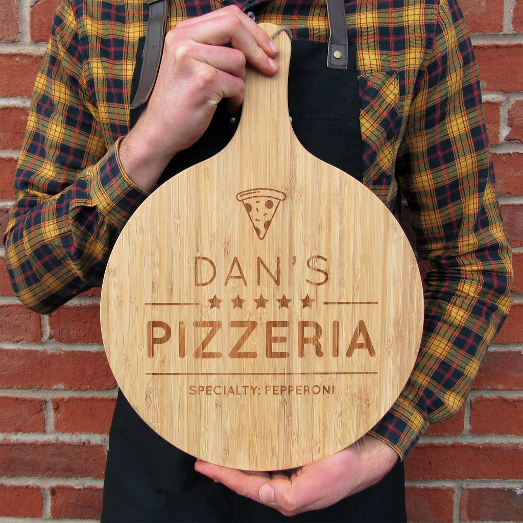 Personalised '5 Star Pizzeria' Wooden 31cm Paddle Board