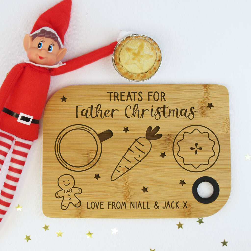 Personalised "Treats for Father Christmas" Small Christmas Eve Board