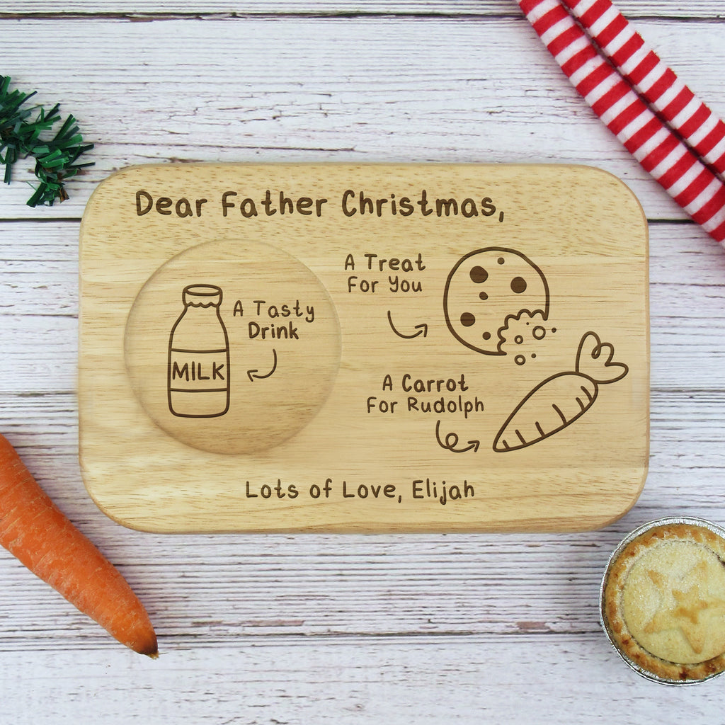 Personalised "Dear Father Christmas" Christmas Eve Tea & Biscuit Board
