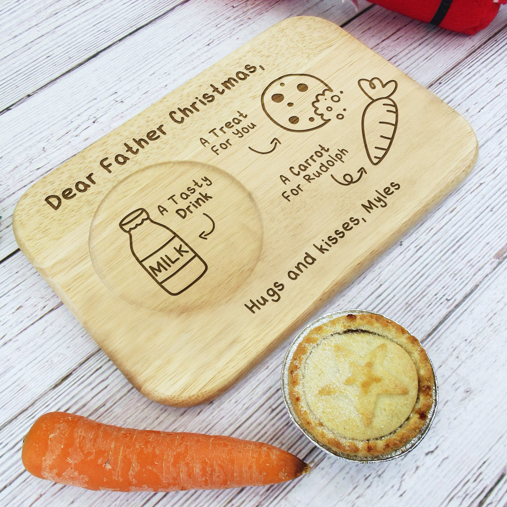Personalised "Dear Father Christmas" Christmas Eve Tea & Biscuit Board