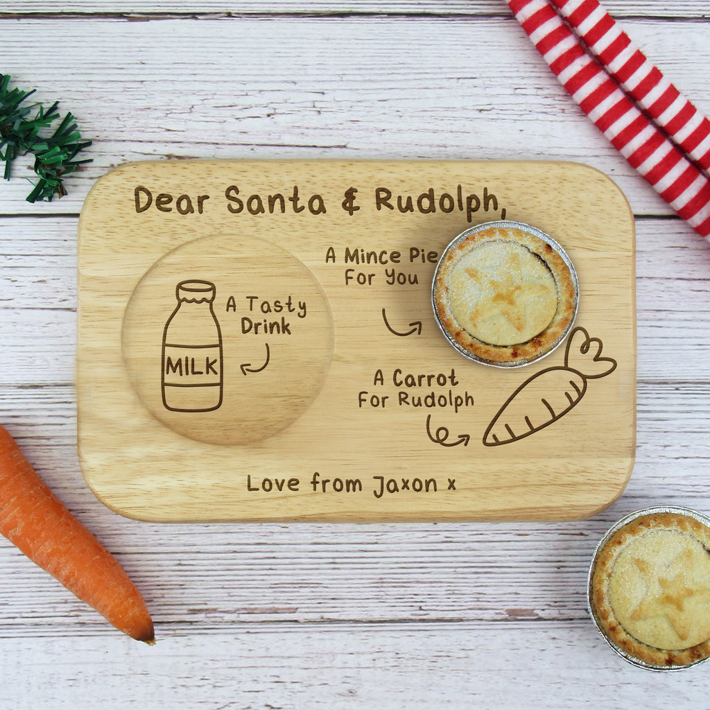 Personalised "Dear Santa & Rudolph" Christmas Eve Tea & Biscuit Board