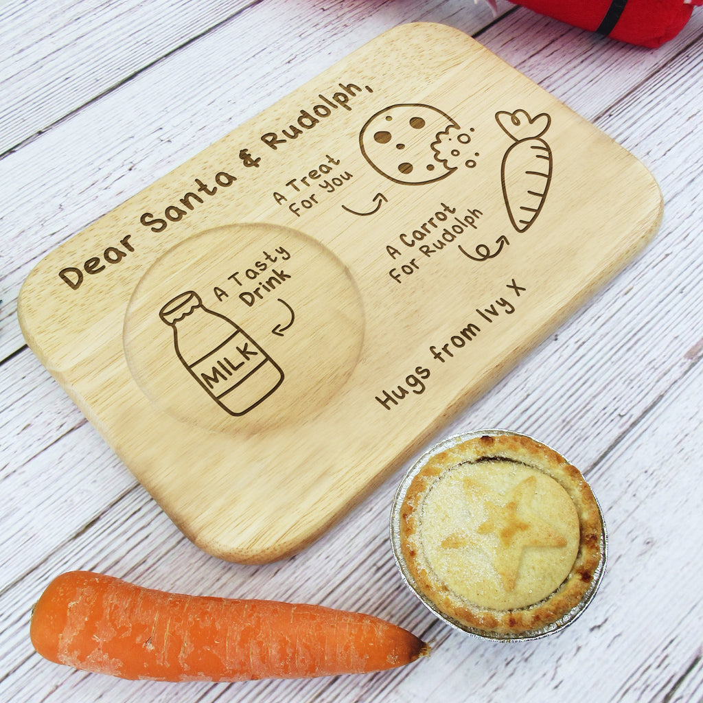 Personalised "Dear Santa & Rudolph" Christmas Eve Tea & Biscuit Board