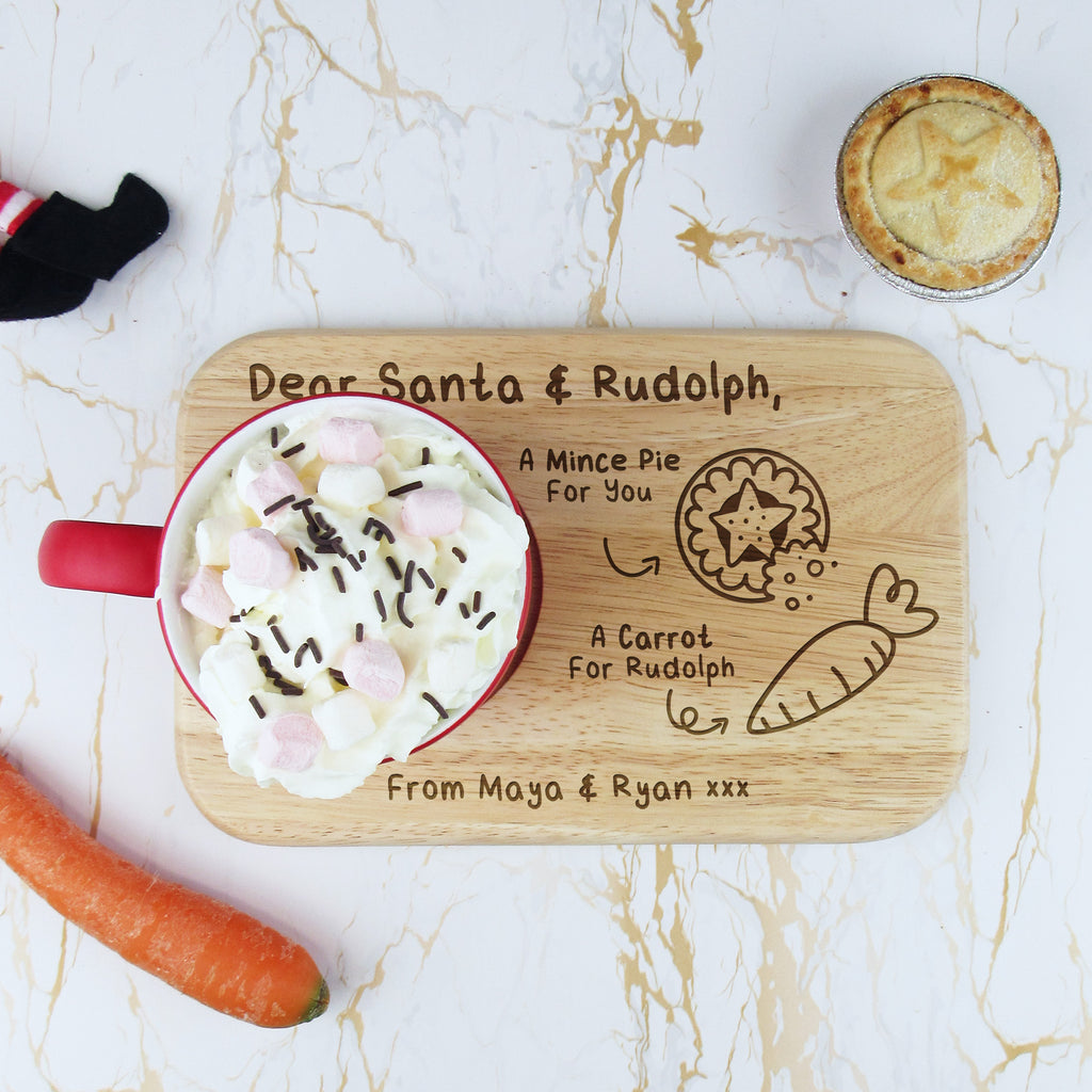 Personalised "Dear Santa & Rudolph" Christmas Eve Tea & Biscuit Board