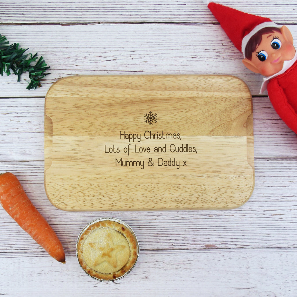 Personalised "Father Christmas Please Stop Here" Christmas Eve Tea & Biscuit Board
