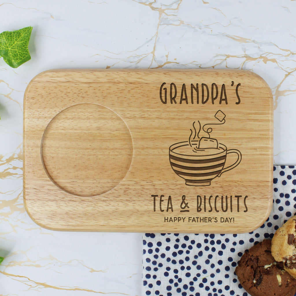 Personalised Grandad's Tea & Biscuit Board with Coffee Mug Option