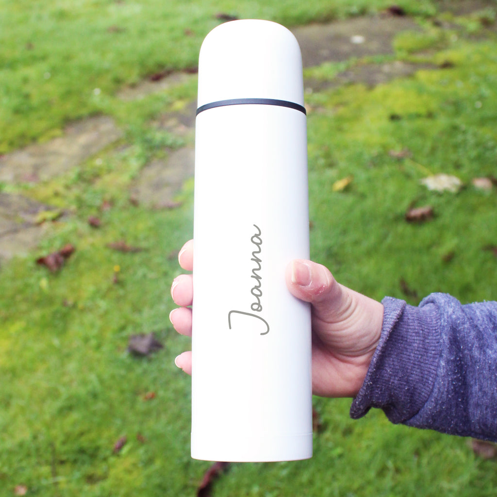 Personalised 500ml Stainless Steel Travel Flask with Cup