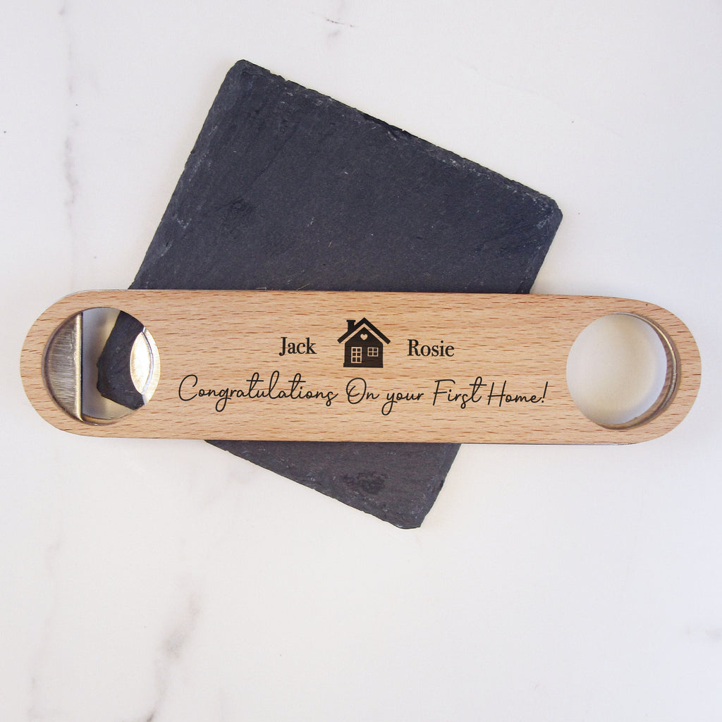 Personalised Wooden Bottle Opener - Housewarming Gift