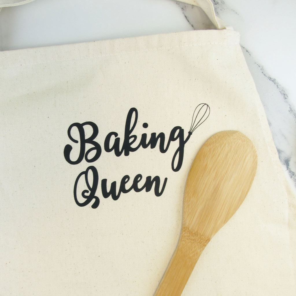 Adults Natural Organic 'Baking Queen' Apron with Pocket & Neck Strap