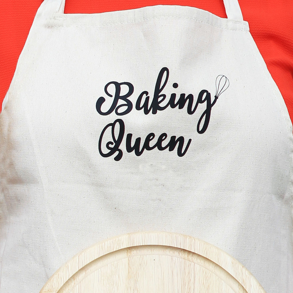 Adults Natural Organic 'Baking Queen' Apron with Pocket & Neck Strap