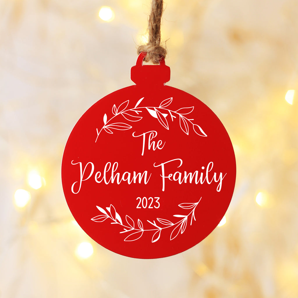 Personalised Christmas Family Name Bauble