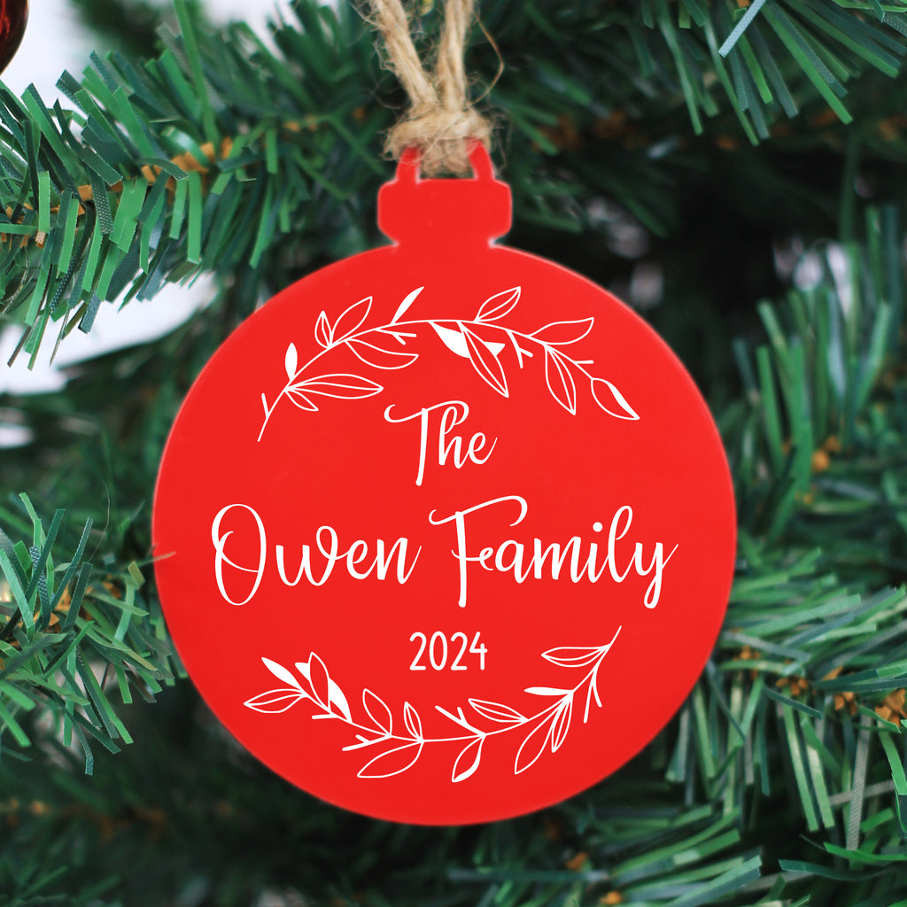 Personalised Christmas Family Name Bauble