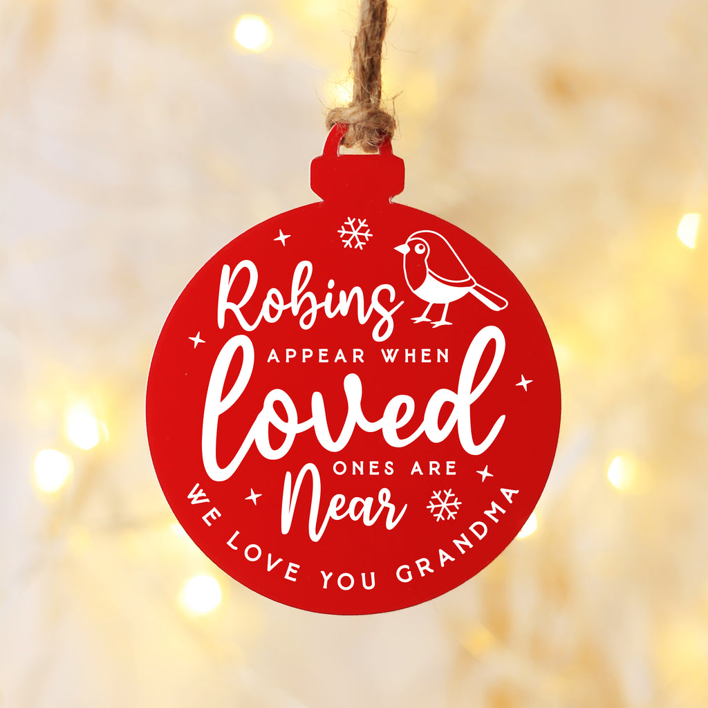 Personalised Robins Appear Memorial Christmas Bauble