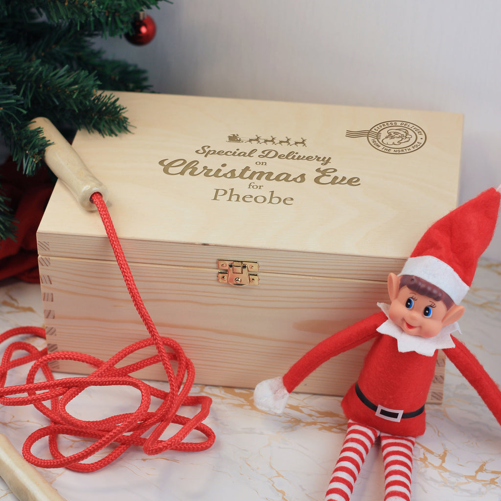 Personalised Large Wooden Special Delivery Christmas Eve Box
