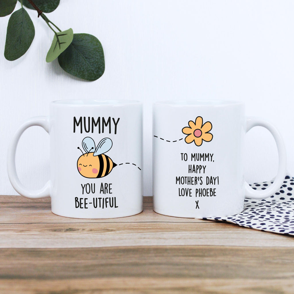 Personalised 'Mum You Are Bee-utiful' Coffee Mug