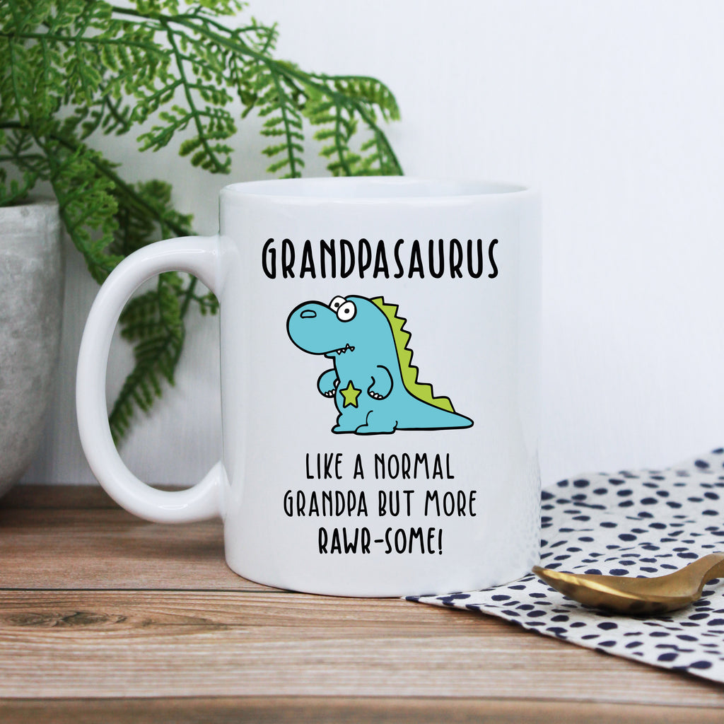 Personalised 'Grandpasaurus' Dinosaur Coffee Mug - Like A Normal Grandpa But More Rawr-Some