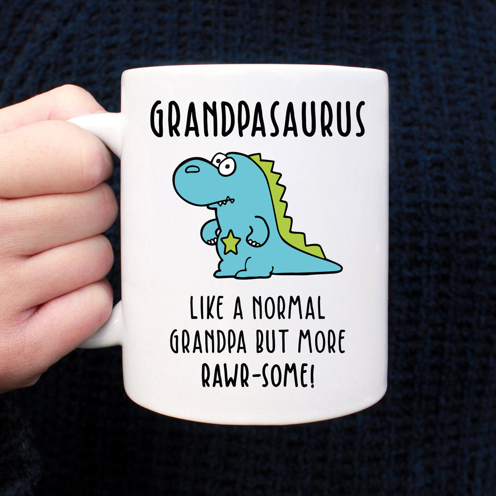 Personalised 'Grandpasaurus' Dinosaur Coffee Mug - Like A Normal Grandpa But More Rawr-Some