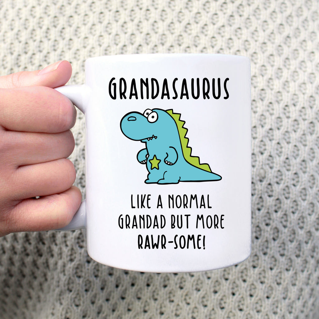 Personalised 'Grandasaurus' Dinosaur Coffee Mug - Like A Normal Grandad But More Rawr-Some