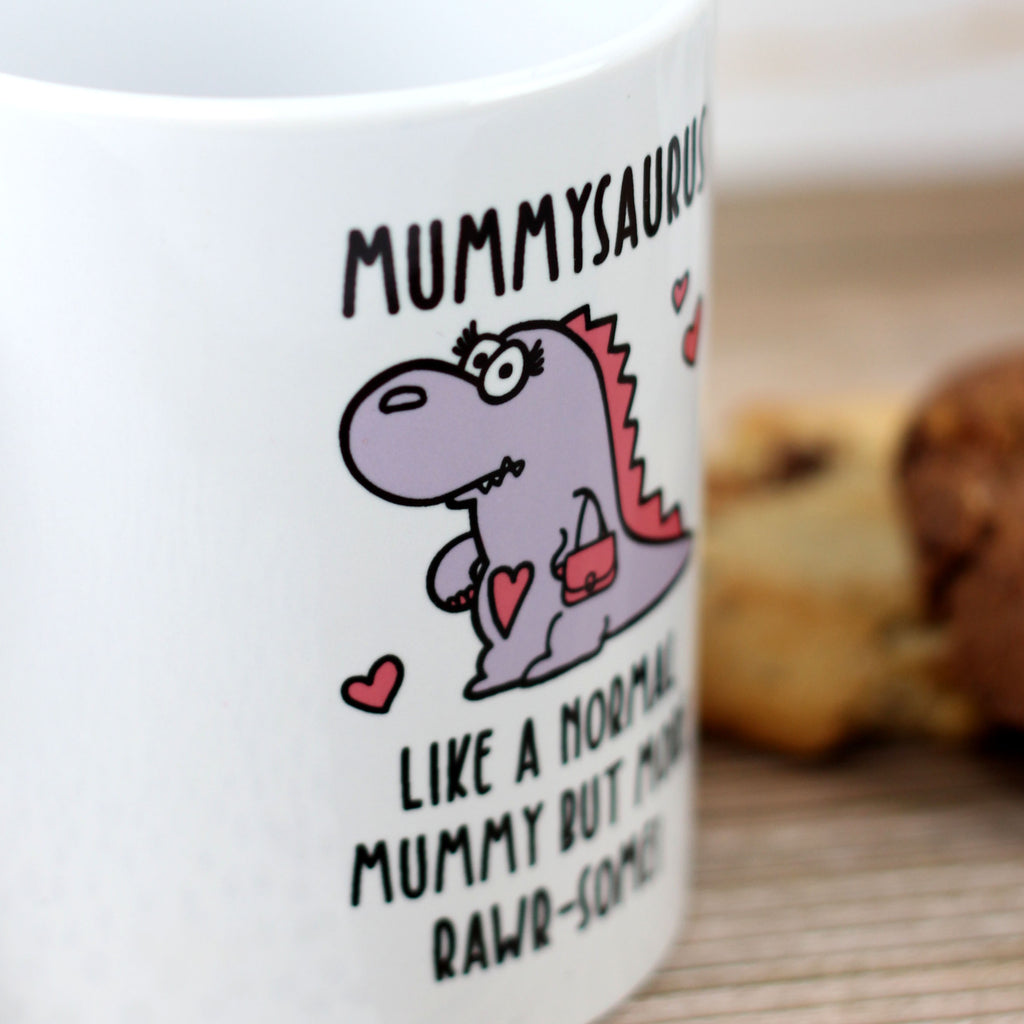 Personalised 'Mummysaurus' Dinosaur Coffee Mug - Like A Normal Mummy But More Rawr-Some