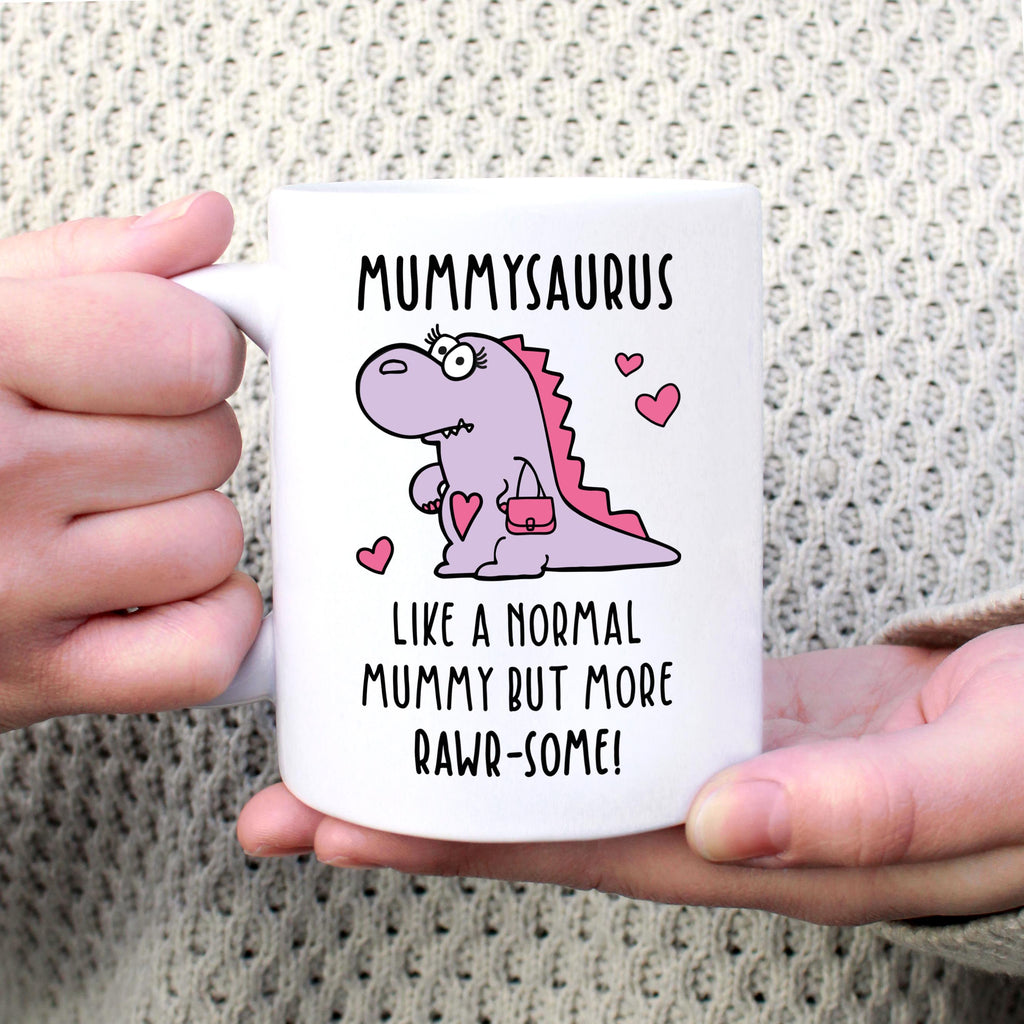 Personalised 'Mummysaurus' Dinosaur Coffee Mug - Like A Normal Mummy But More Rawr-Some