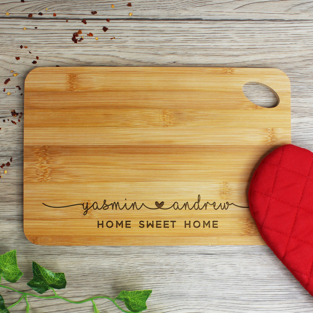 Set of 2 Personalised Couples Wooden Chopping Boards