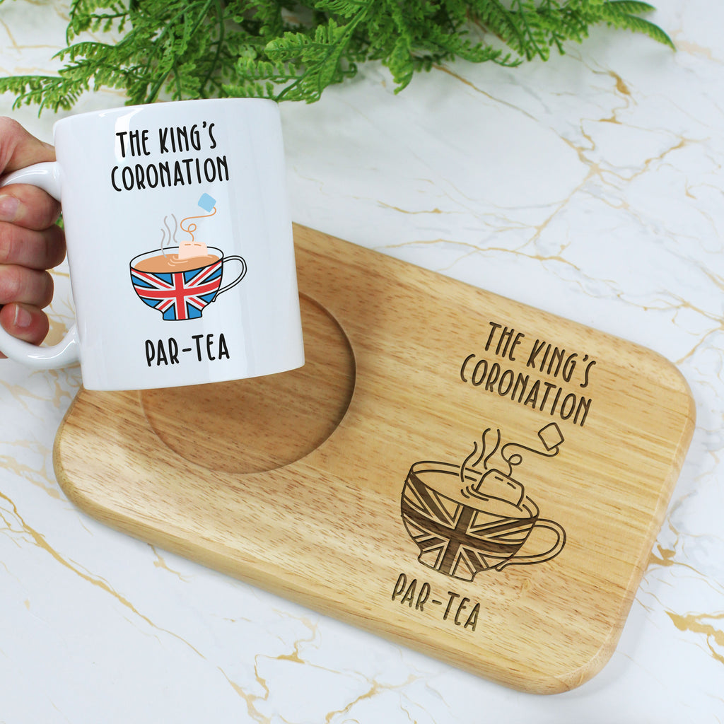 The King's Coronation Par-Tea Tea & Biscuits Board with Coffee Mug & Coaster Option