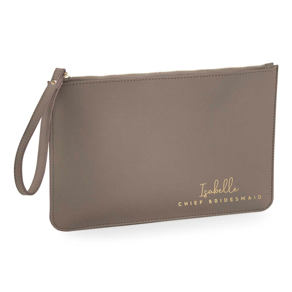 Personalised PU Leather Clutch Bag with Wristlet - Wedding Role