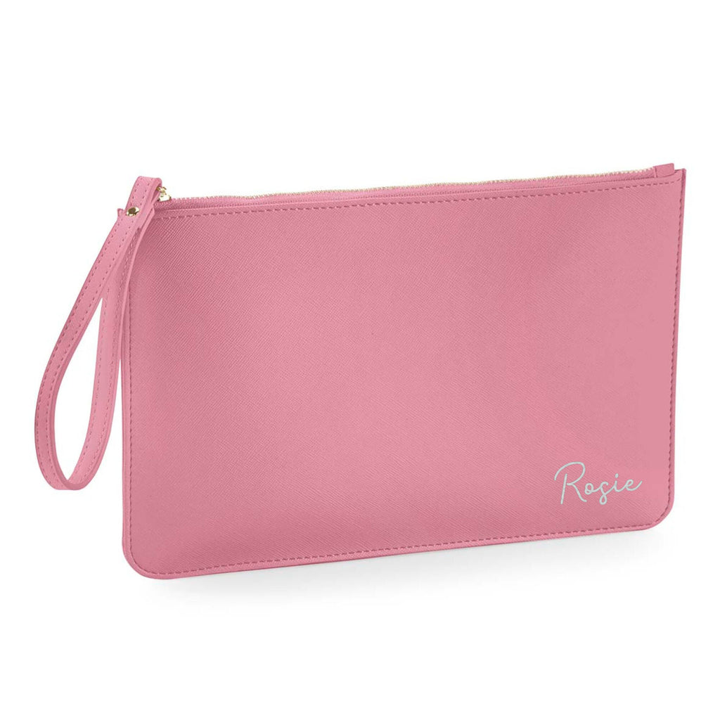 Personalised PU Leather Clutch Bag with Wristlet - Any Name